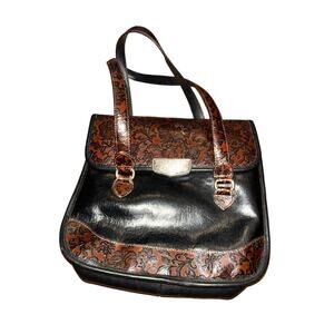 BRIGHTON MARSEILLE FIORE French Tooled Floral Flowered 2 toned purse - handbag